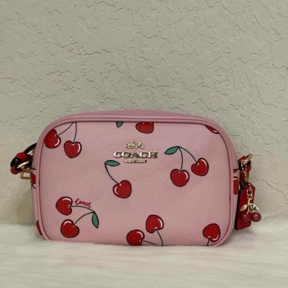 Coach Mini Jamie Camera Bag With Heart Cherry Print - Picture 2 of 12